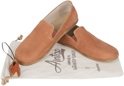 WOMEN Barefoot Tan Nubuck Leather Handmade Classic Yemeni Shoes, Natural, Colorful, Slip-On