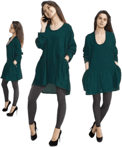 Cotton Tunic with deep Pockets | Round Neckline Tunic, Stylish Tunic Dress, Tunic Dress for Women, Loose U Neck Tunic