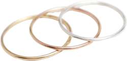Super Thin Gold & Silver Ring Set Of 3, Rings For Women, Simple Dainty Ring, Thumb Ring, Minimalist Delicate Mixed Metal Stack | Bliss Rings