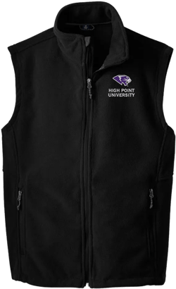 High Point University, Fleece Vest, High Point Panthers Vest, HPU Outerwear, Layering Vest, Winter Coat, High Point University Logo Vest