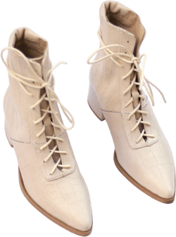 Off white Pointy Boots, White Lace Up Ankle Boots For Women, Stone Color Booties With Snake Skin Leather, Women&#39;s White Boots, Women&#39;s Boots