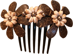 Coconuts,Coconuts,French Combs,Decorative Hair Comb,Up-Do Hair Combs,Hawaiian Wear,Hair Accessories,Polynesian Hair Comb,Tahitian Hair Piece
