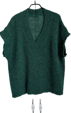 Emerald green mohair knit vest Alpaca knitted sweater vest  Deep V neck knit vest  Oversized sweater vest Chunky knit women vest