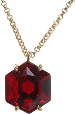 Long Necklace Garnet Gemstone · Statement Necklace Hexagon Gold Necklace · Long Stone Necklace · Garnet Pendant Necklace