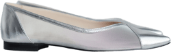 Silver Mesh Flats with Closed Pointy Toe, Fishnet Ballet Shoes from Metallic Leather, Transparent Slip On Women Flat Shoes, Jelly Shoes