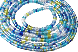 Plus Stretch Blue Waist Beads, Belly Chain, Women Jewelry
