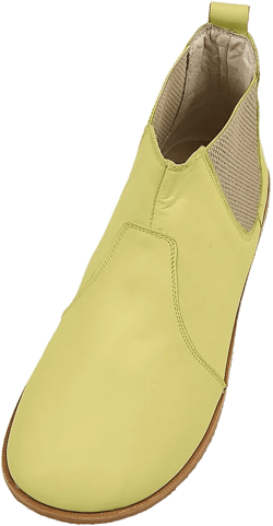 Women&#39;s Barefoot Lemon Yellow Chelsea Boots - Modern Handmade Ankle Boots - Zero Drop Leather Boots - Gift for Her