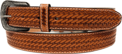 Men&#39;s Heavy Duty Top Grain Western Style Leather Belt, 1 1/2 inch Wide Basket Weave Leather Belt