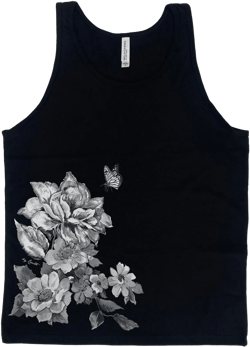 Flower Shirt, Nature Shirt, Plant Tank Top, Mens Tank Top, Beach Shirt, Camping Shirt, Black Tank Top, Graphic Tee, Womens Tank