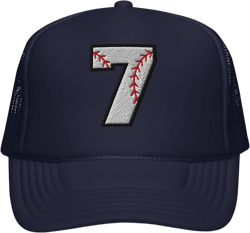 Custom Jersey Number Embroidered Adjustable Foam Trucker Hat Personalized Baseball Number Gift, Sports Mom Hat, Baseball Jersey Number