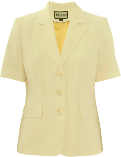 Busy Clothing Women&#39;s Short Sleeve Jacket Blazer in Black, Navy, Light Cream, White, Royal Blue, Sky Blue, Dusty Pink, Jade Green and Yellow