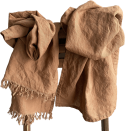 100% Linen Scarf. Folded edges or raw edges. Nice linen gift. Blue linen scarf, yellow linen scarf, mustard linen scarf. Linen accessory.