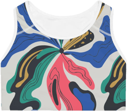 Colorful Abstract Sports Bra, Feminine Activewear, Yoga Top, Fitness Apparel, Workout Essentials, Gym Wear