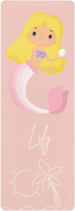 Customizable Kiddie Yoga and Exercise Mat, Yoga mat for children, Cute Mermaid Exercise Mat For Kids, Yoga Mat With Custom Name For Kids