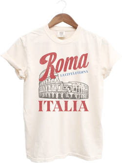 Roma, Italia Comfort Colors Short Sleeve T-Shirt | Rome Colosseum Graphic Tee