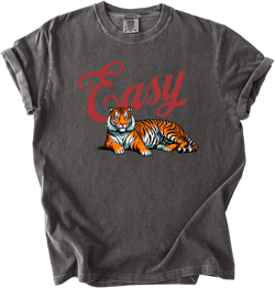 Retro Easy Tiger Shirt for Men and Women | Trendy Casual Oversized T-Shirt | Vintage Graphic Tee for Fun and Unique Adults