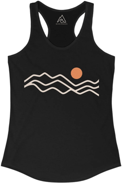 Mountain Sunset Women&#39;s Racerback Tank Top, Yoga Tank, Hiking Gift, Nature Lover Shirt, Adventure Sleeveless Top, Outdoors Workout Tank Her