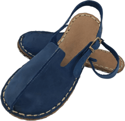 Barefoot Women&#39;s shoes, Grounding Womens Sandals, Mary Janes, Minimalist models, Nany Blue leather, wide comfortable walking, Mary Janes