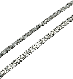 925 Sterling Silver Euro Byzantine Chain, Euro Bali Chain Necklace, Flat Byzantine Chain, 925k Silver Man Viking Necklace, Thick King Chain