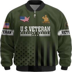 Veterans Day Jacket, Durable Military Windbreaker Jacket, Patriotic Jacket, Perfect Veterans Day Gifts DD214 Veteran Bomber Jacket