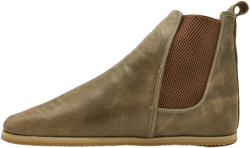 Women's Barefoot Gray Chelsea Boots - Modern Handmade Ankle Boots - Zero Drop Leather Boots - Gift for Her