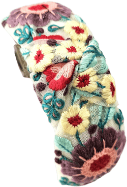 Embroidery Knot Headband, Fabric Embroidery Headband, Floral Knot Headband, Boho Knot Headband, Stylish Headband, Top Knotted Headband