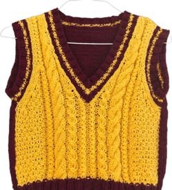 Wool chunky knit vest Cable knit colour block cropped vest women V neck waistcoat Boho crop sleeveless sweater vest Cozy bulky vest gift her