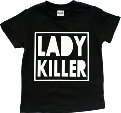 lady killer tee, boys graphic tees, fashionable boy clothes, toddler boy shirts, cute boy clothes, heart breaker shirt, monochrome clothing