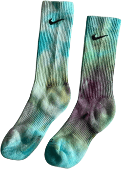 Mint Blue/Purple Ice Dye Socks