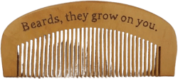 Wood burned customized beard comb, personalized peachwood beard care tools, non static beard grooming