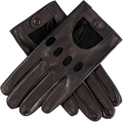 Black Accessories Women's Black Italian Leather Driving Gloves
