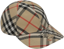 Burberry Women's Natural Baseball Cap Check Pattern With Ekd