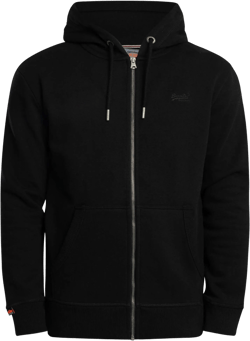 Superdry Men's Black Essential Logo Zip Hoodie