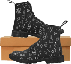 Science Chemistry Canvas Boots Shoes Women, Chemistry Lover Gift, Chemistry Teacher Student Gift, Fashion High Top Lace-Up Boots