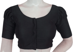 Beautiful Indian designer silk fabric Black colour  halfsleevehandmade Blouse saree blouse , indian blouse , blouse || Free Shipping ||