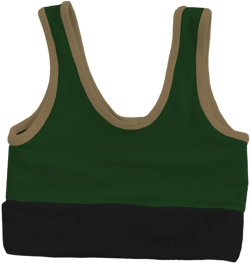Womens Color block olive and black long line tankini bikini top swimwear (more colors available)