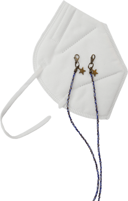 Face mask lanyard for women, mask chain beaded blue necklace, sunglasses chain holder, gift for denim lovers, appreciation gifts for teacher