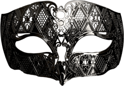 Black Masquerade Mask, Mens Metal Mask, Mens Mask, Metal Mask, Anniversary Mask, Wedding Mask, Mens Ball Party Mask, Party Mask,Vintage Mask