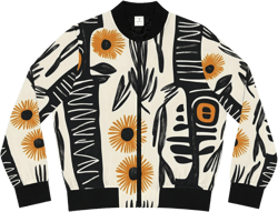 Tribal Floral Bomber Jacket | Bold Bohemian Statement Jacket | Artistic Lightweight Outerwear for Stylish Layering