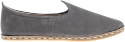 Womens Gray Color Leather Handmade Slip On, Turkish Shoes Women, Handmade Flat Shoe, Gift for her, Gray Nubuck Loafer, Mothers Day Gift