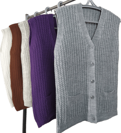 women vest sweater, knit sleeveless cardigan, hand knitted vest, cotton handknit jacket, v-neck cozy waistcoat, winter warm button knitwear
