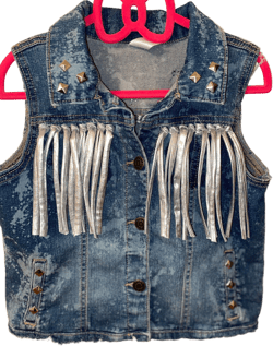Bleached fringe vest