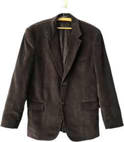 Vintage Brown corduroy men&#39;s blazer, classic 3 button blazer, oversized sport coat, boyfriend blazer, striped velvet jacket