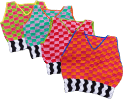 Checks and stripes handmade crochet cropped sweater vest