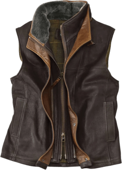 Men&#39;s Leather Vest, 100% Original leather Dark Brown Western Cowboy Vest, Vintage Leather Vest, Handmade Retro Fur Leather Vest, Winter Gift