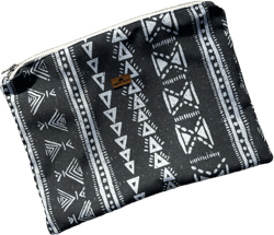 Bikini Bag with Waterproof Lining - Swimsuit Bag - Wet Bikini Pouch in Black and White Tribal print