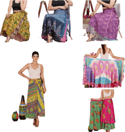 Wholesale lots Indian Skirts Silk Skirts Vintage Handmade Wrap Skirts Boho Hippie Skirts Women Skirts Maxi Skirts Long Skirts Summer Skirts