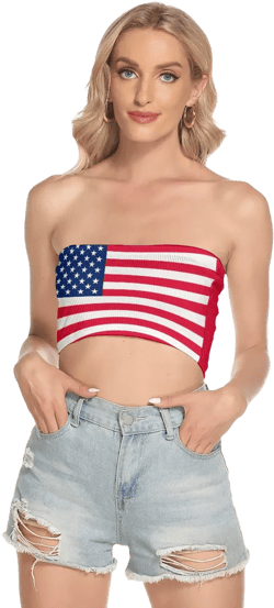 American Flag All-Over Print Women&#39;s Tube Top