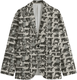 English Springer Spaniel Dog Blazer Men&#39;s Cotton Blazer Sport Coat Dinner Jacket Bauhaus Modernist De Stijl Mondrian Fluxus Art Gray Neutral