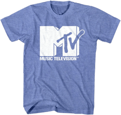 MTV Music Television Logo T-shirt Classic Blue MTV Logo Vintage Shirt American Cable Channel 80s TV Pop Music Video T-Shirts For Men